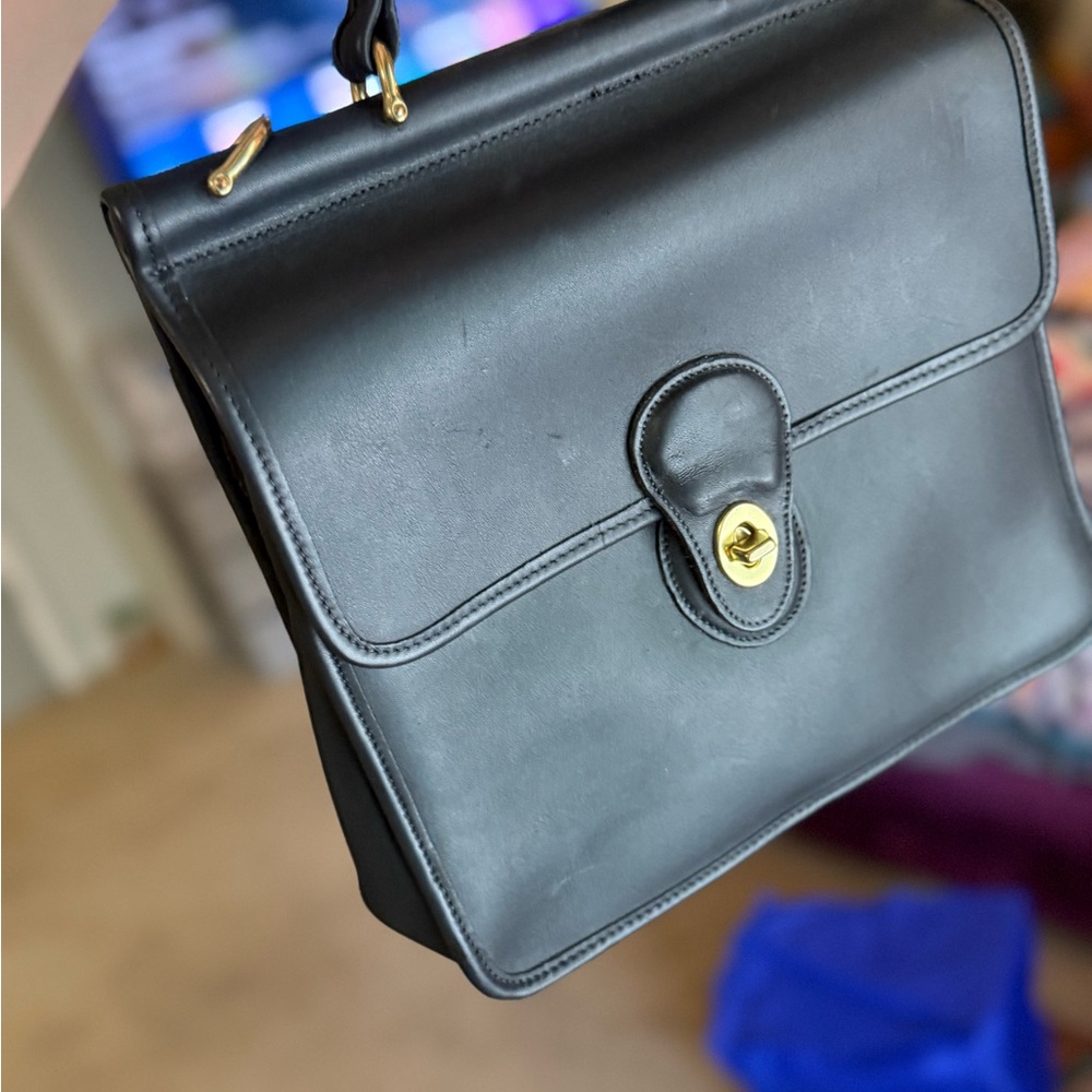 Coach Black Leather Satchel - Picture 13 of 16